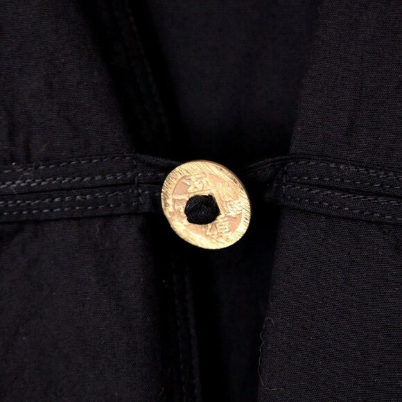 Vintage The Daily Planet Embroidered Jacket Floral Fish Metal Coin Button Size L - Picture 6 of 14